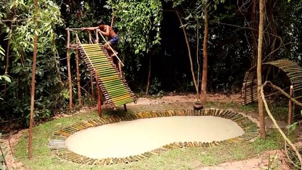 Build Amazing Swiming Pool Slide By Wilderness Technical. Survival