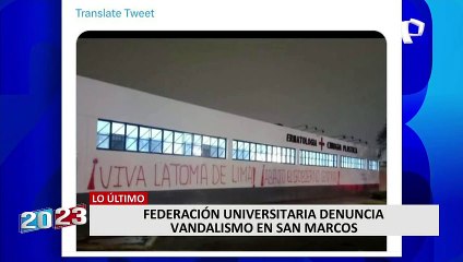San Marcos: Federación Universitaria denuncia vandalismo en casa de estudios