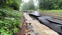 Flash floods rip apart highway in New Hampshire
