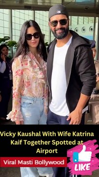 Copule Vicky Kaushal With Wife Katrina Kaif Together Spotted at Airport Viral Masti Bollywood
