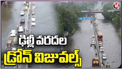 Drone Visuals Of Delhi Floods | V6 News