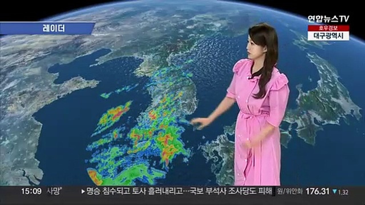 [날씨] 충청이남 큰비 계속…시간당 30~60mm 폭우