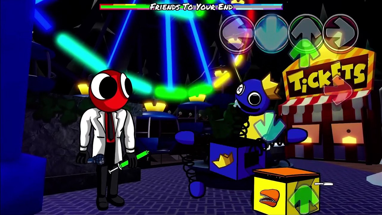 BOXY RAINBOW FRIENDS together Vs 2D Rainbow Friends  Friday Night Funkin Mod Roblox