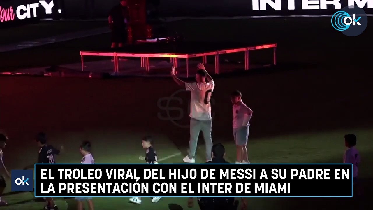El troleo viral del hijo de Messi a su padre en la presentación con el Inter de Miami