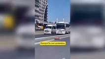 Servis sürücüleri isyan etti! İstanbul'da benzin zammı protestosu