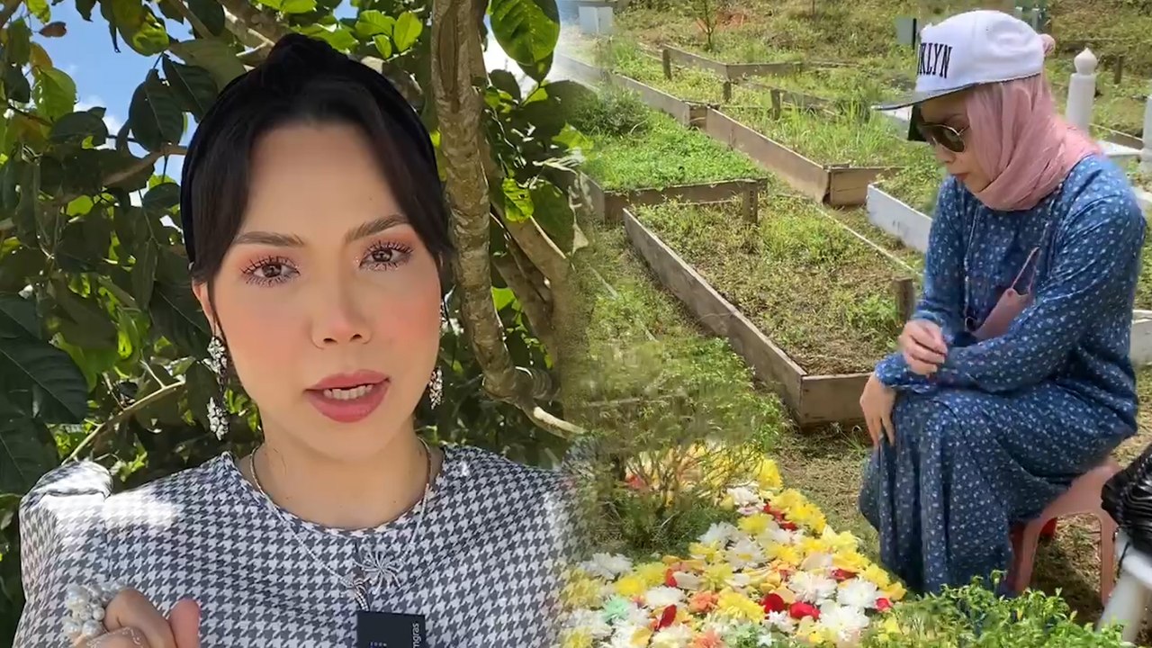 Farahdhiya menangis, menggigil tengok foto arwah bapa diedit atas kubur