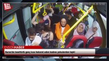 Bursa'da tesettürlü genç kıza hakaret eden kadına yolculardan tepki