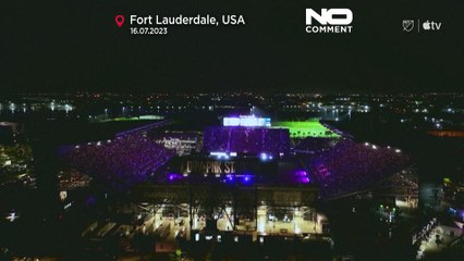 WATCH: Messi unveiled during thunderstorm at Inter Miami