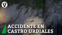 Un hombre resulta herido tras caerse con su coche por un acantilado en Castro Urdiales