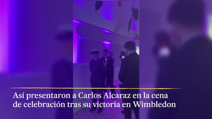 Así fue la presentación de Carlos Alcaraz en la cena de celebración de Wimbledon