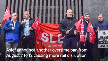 Railways set for fresh disruption as Aslef union announces new overtime ban for train drivers