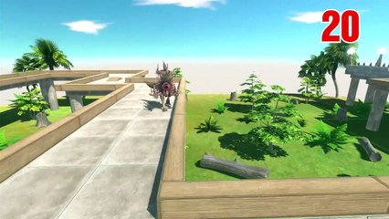 20 Humans Escape from Ballista Monster - How Many Survivors  ARBS TV-Animal Revolt Battle Simulator