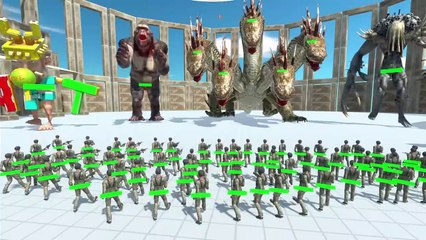 50x Commando vs Giant Boss All Unit x20 HP - ARBS TV   Animal Revolt Battle Simulator