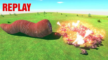 50x Ogre Lord VS Giant Worm x 50 HP - ARBS TV - Animal Revolt Battle Simulator