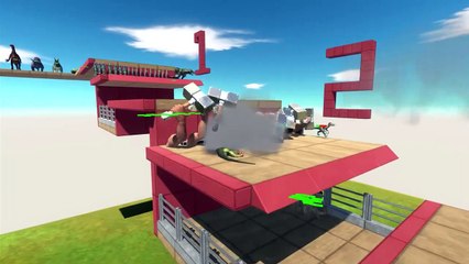 Dinosaurs Race - Dinosaur Run Through Giant Worm Challenge - Animal Revolt Battle Simulator