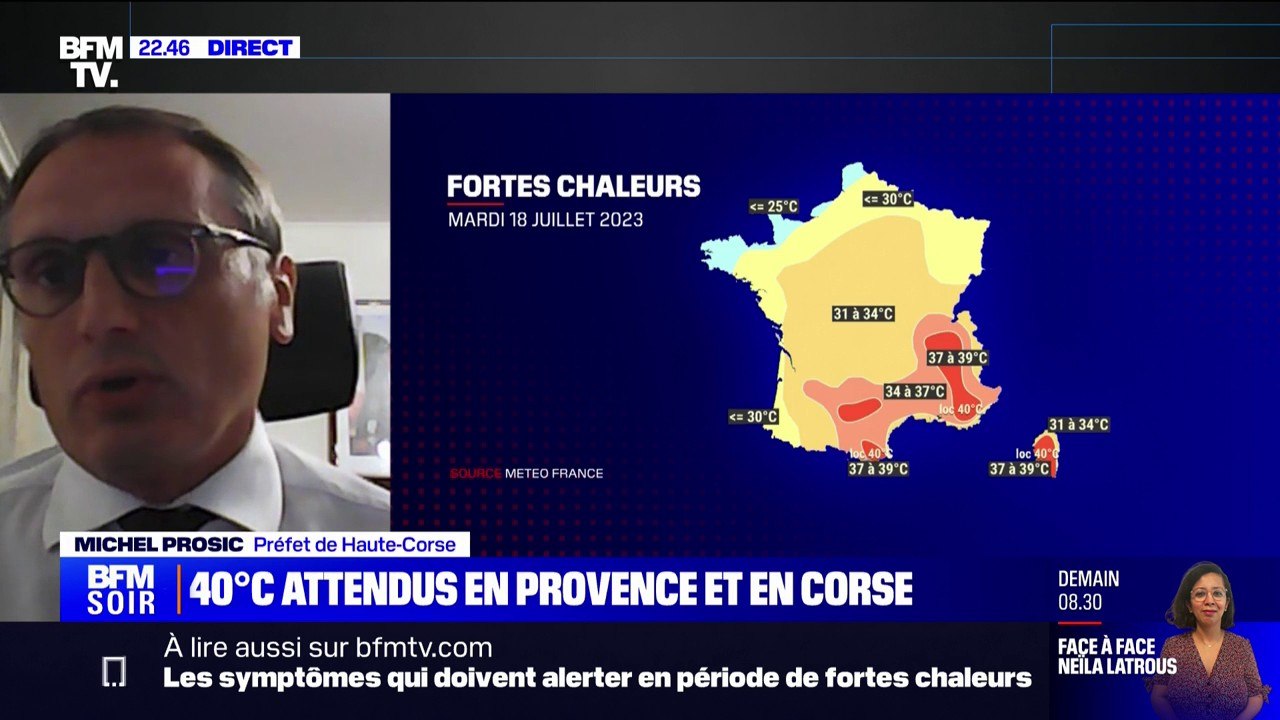 Canicule en Corse: "On a alerté tous les maires du département (...) de manière à pouvoir contacter les plus vulnérables", indique Michel Prosic, préfet de Haute-Corse