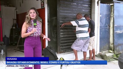 Ladrão invadiu estabelecimento, bebeu, comeu e furtou objetos