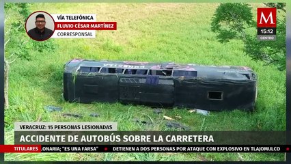 Download Video: Accidente de autobús de turismo deja 15 personas lesionadas, incluido el conductor en Veracruz