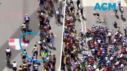 Fan selfie causes massive crash at Tour de France