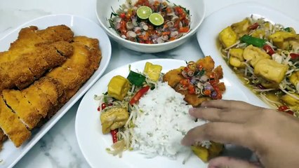 RESEP CHICKEN KATSU SAMBAL MATAH, TUMIS TOGE TAHU