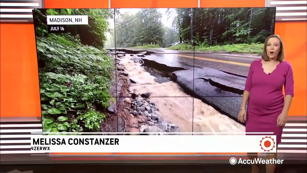 Rivers flowing at very high levels after flooding in New England