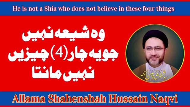 Wo SHIA nahi jo ye 4 cheezein nahi manta | وہ شیعہ نہیں جو یہ جار جیزیں نہیں مانتا | Allama Shahenshah Hussain Naqvi