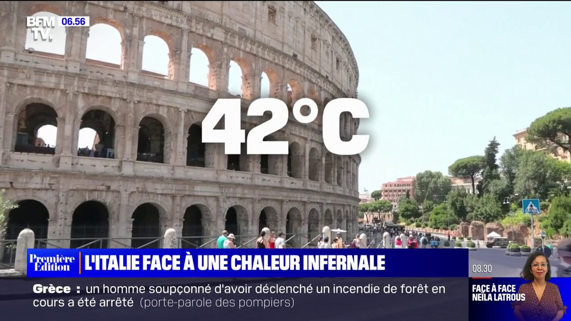 Humidificateurs d'air, chapeaux et fontaines... L'Italie fait face à une  chaleur infernale, avec 16 villes en alerte rouge canicule - Vidéo  Dailymotion