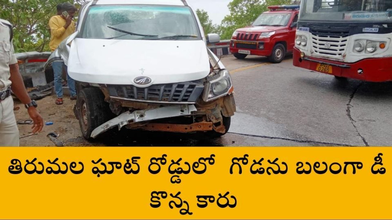 తిరుపతి: తిరుమల ఘాట్ రోడ్డులో ప్రమాదం... తప్పిన పెను ప్రమాదం