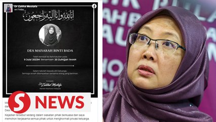 Internal probe of 10-year-old's death in HTAR being conducted, says Dr Zaliha