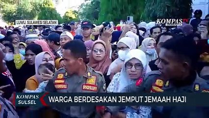 Disambut Haru dan Tangis, Warga Berdesakan Jemput Jemaah Haji