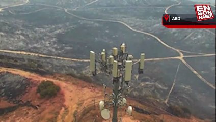 Kalifornia’da kırsal alanda çıkan yangın hızlandırılmış çekim tekniğiyle görüntülendi