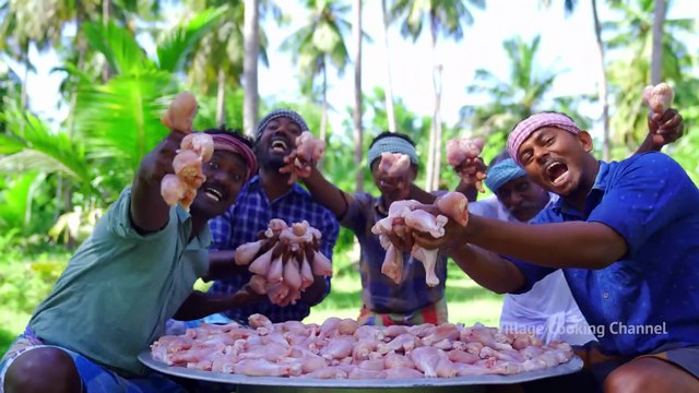 FRIED CHICKEN DRUMSTICK _ Chicken Fry Recipe with Mashed Potato _ Chicken Recipe Cooking In Village