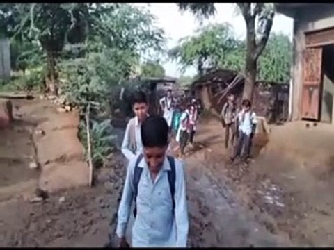 video: शिक्षा के लिए पार करनी पड़ रही कीचड़ भरी राह