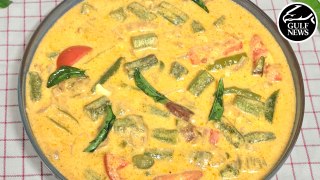 Video guide to making Kerala-style Vendakka Mappas or okra curry with coconut milk