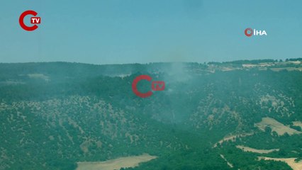Çanakkale'deki orman yangınına 37 saattir müdahale sürüyor