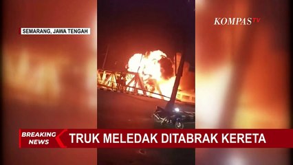 Truk Trailer Meledak Ditabrak Kerta di Semarang!
