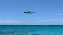 Aircraft landing at Princess Juliana International Airport, Maho Beach, Sint Maarten