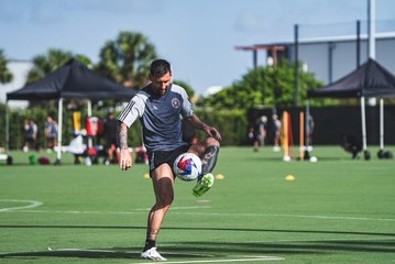 Lionel Messi trains with Inter Miami for the first time