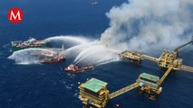 Greenpeace publica informe de derrames petroleros tras incendio en plataforma Nohoch de Pemex