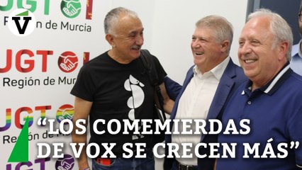 Pepe Álvarez (UGT) vuelve a llamar "comemierdas" a Vox y dice que se crecen más y son más agresivos
