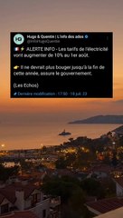 Les tarifs de l'électricité vont augmenter de 10% au 1er août