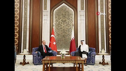 Cumhurbaşkanı Erdoğan, Katar Emiri Al Thani ile görüştü