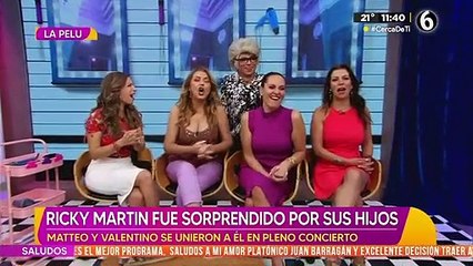 Ricky Martín es sorprendido por sus hijos durante concierto