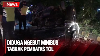 Diduga Ngebut! Minibus Tabrak Beton Pembatas Tol Plumpang 3 Orang Tewas