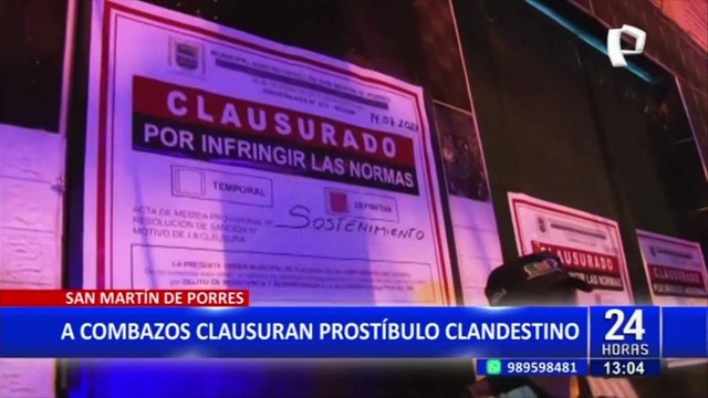 SMP: clausuran prostíbulo clandestino en pésimas condiciones