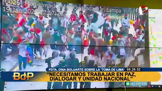 Toma de Lima: mandataria Dina Boluarte hace llamado a la unidad nacional y a trabajar en paz