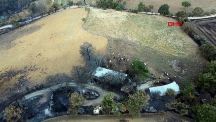 Çanakkale'deki orman yangını havadan görüntülendi