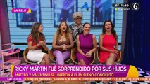 Ricky Martín es sorprendido por sus hijos durante concierto