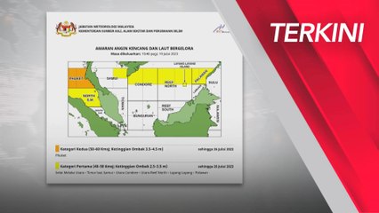 [TERKINI] Amaran angin kencang, laut bergelora hingga 26 Julai
