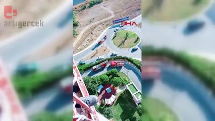 Eyüpsultan'da iskele devrildi, tadilat yapan işçiler 14'üncü katta mahsur kaldı